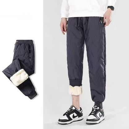 Animal Game Winter Sweatpants Men Plush Thick Fleece Casual Pants Lambswool Thermal Trousers Waterproof Windproof Warm Pants