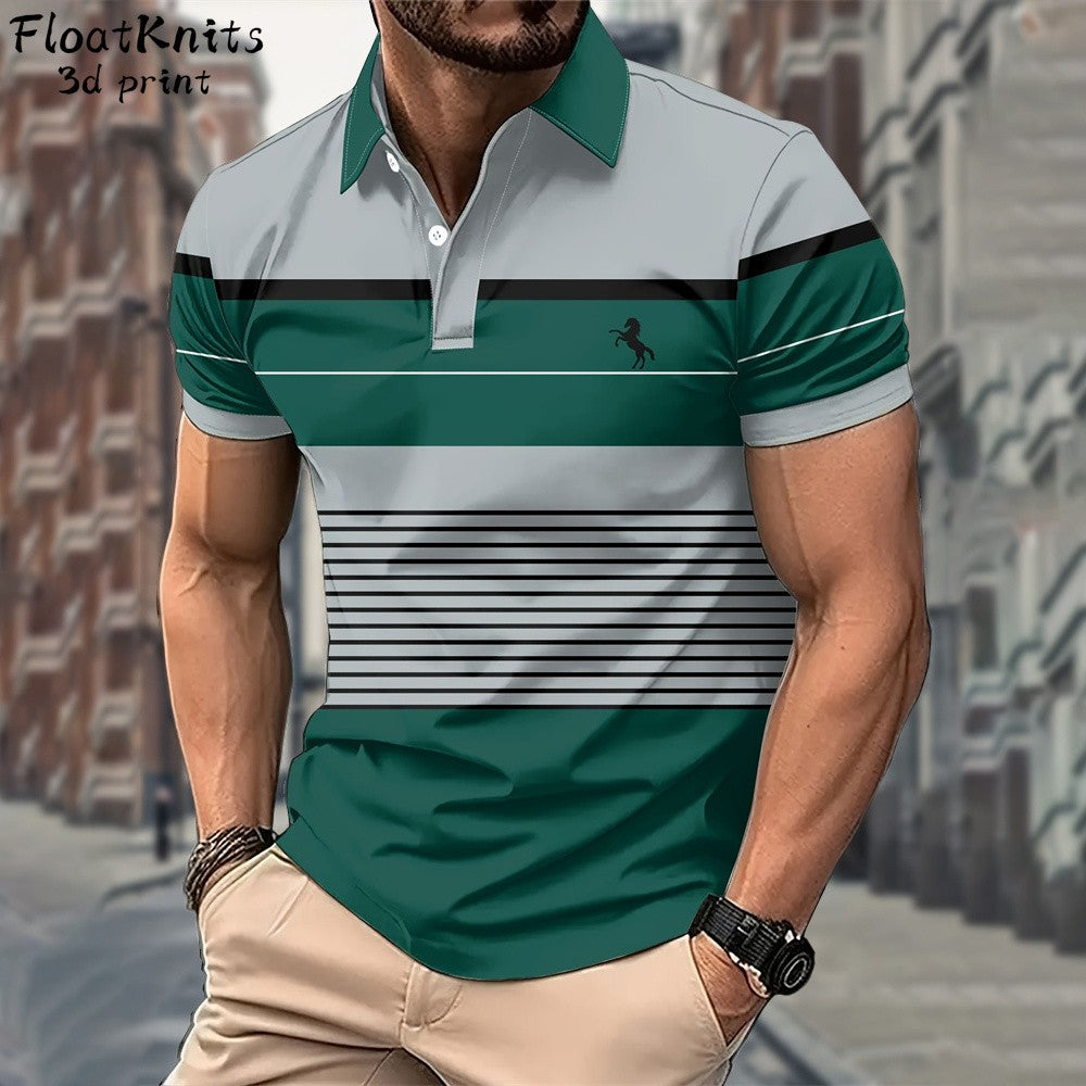 Minimalist Striped Polo Shirts for Men Business Men's Clothing Lapel Short Sleeve Tee New in Tops & Tees Summer T-Shirts for Men