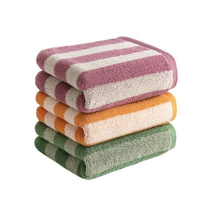 Battilo Plaid Cotton Bath Towels Set Soft Absorbent Daily Cleansing Face Hand Towel Set Patterned Lightweight Towel for Bathroom