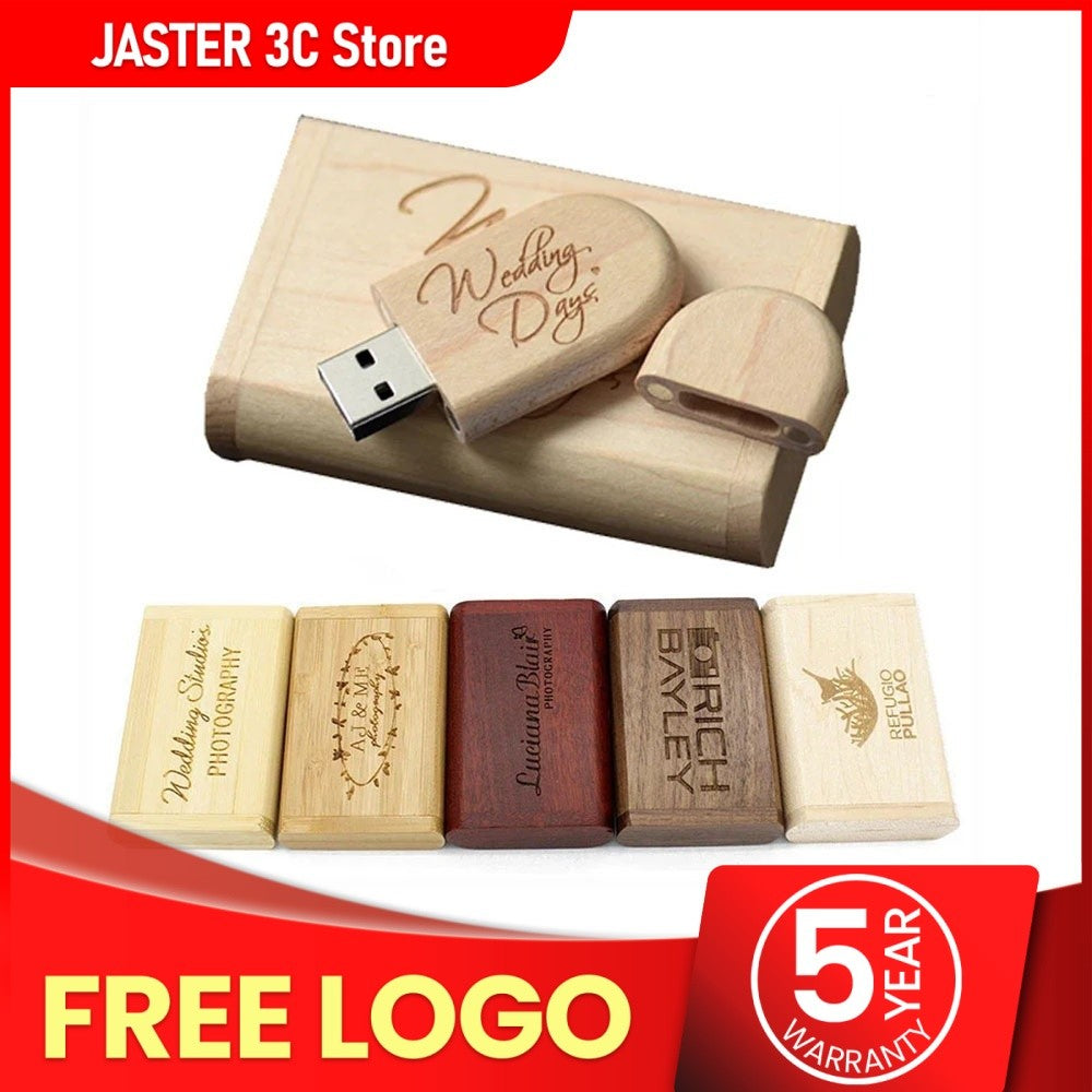 JASTER Pen Drive USB 2.0 128 GB Memória em Bastão Madeira/bambu Logo Grátis Pendrive 4 GB 8 GB 16 GB 32 GB 64 GB Pen Drive Brindes de Casamento