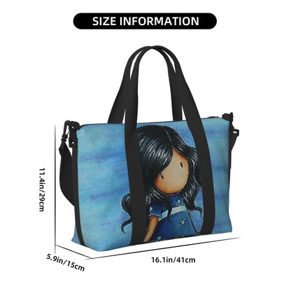 Custom Santoro Gorjuss Beach Travel Bag Large Capacity Tote Bags for Gym Yoga Women Shopping Duffle Shoulder Bag