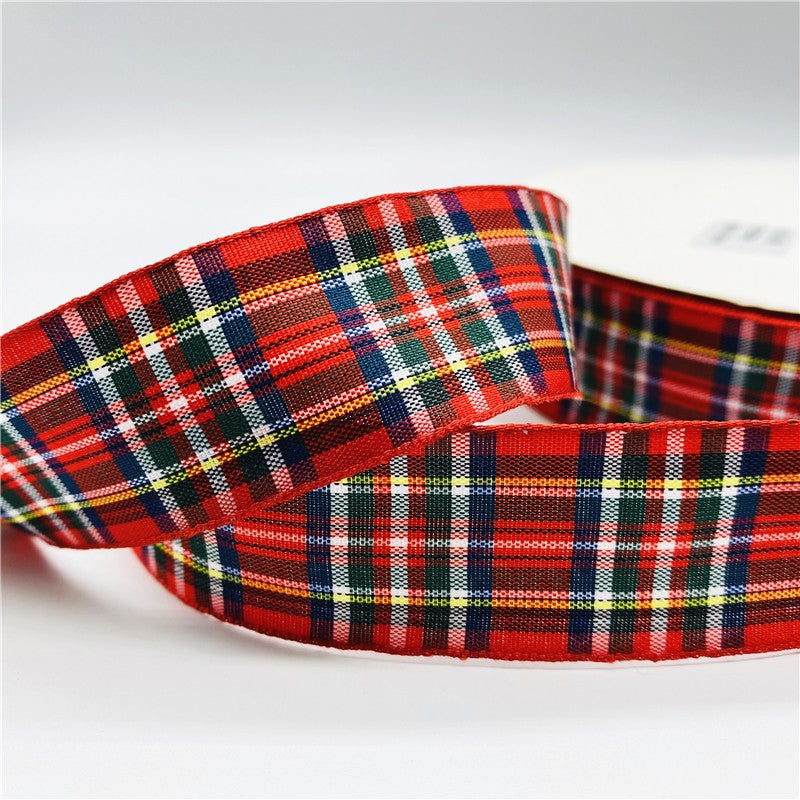 5yards/Lot 10mm 25mm Plaid Ribbon Christmas Decor Ribbon For Handmade Design Christmas Decoration DIY Gift Wrapping