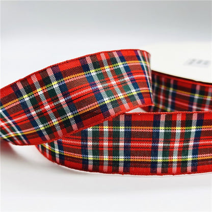 5yards/Lot 10mm 25mm Plaid Ribbon Christmas Decor Ribbon For Handmade Design Christmas Decoration DIY Gift Wrapping