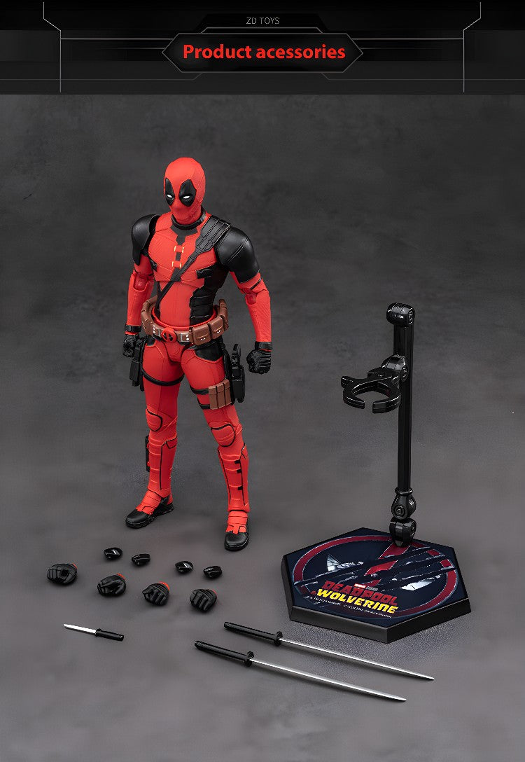 New ZD Toys Deadpool & Wolverine Model 7in 1/10 Action Figures Deadpool Model Marvel Superheroes Collection Ornaments Boys Gifts