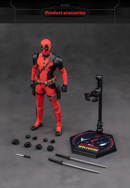 New ZD Toys Deadpool & Wolverine Model 7in 1/10 Action Figures Deadpool Model Marvel Superheroes Collection Ornaments Boys Gifts