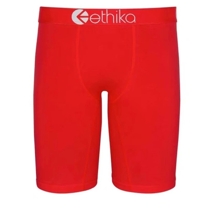 ETHIKA Men'S Underwear Solid Color 100% Cotton Breathable Underware Casual Men Boxer Briefs Shorts Sweatpants Black Plus Size