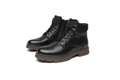 BHKH Botas Masculinas de Inverno da Moda botins Zíper Cadarço Botas de Tornozelo Sapatos Sociais Vintage de Negócios Sapatos Casuais de Couro Para Homens