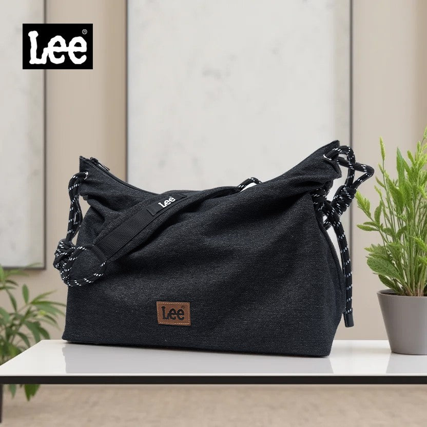 LEE Unisex Denim Blue Soft Pillow Shoulder Bags Beige Casual Simple Utility Light Ladies Large High Capacity Hobo Crossbody Bag