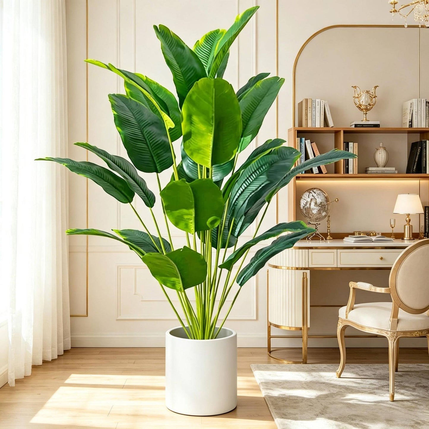 67-112cm Large Artificial Plants Bird of Paradise Tree Tropical Fake Banana Leaves Plastic Palm Plants for Home Garden Decor