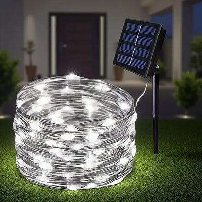 Outdoor Solar Power String Lights LED Solar Fairy Lights Waterproof with 8 Modes for Gardens Trees Parties Wedding Christmas