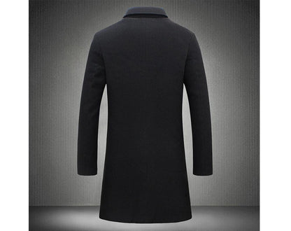 Winter Men's Trench Coats Luxury Male Mid-Long Warm Wool Jackets Casual Mens Business Comfortable Overcoat Clothing