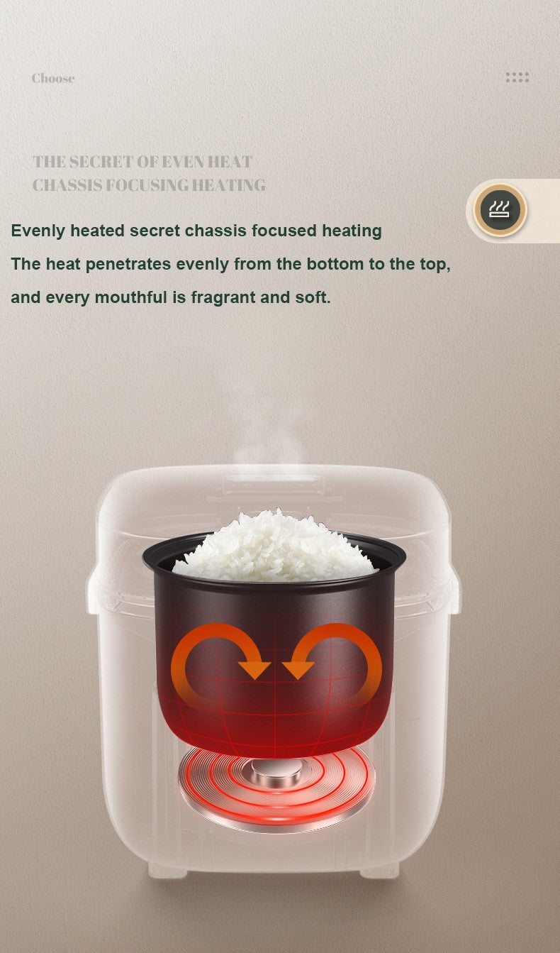 Mini Panela Elétrica de Arroz Automática Doméstica para Cozinha 1-2 Pessoas, Aquecedor de Alimentos a Vapor 1.2L Panela de Arroz Pequena