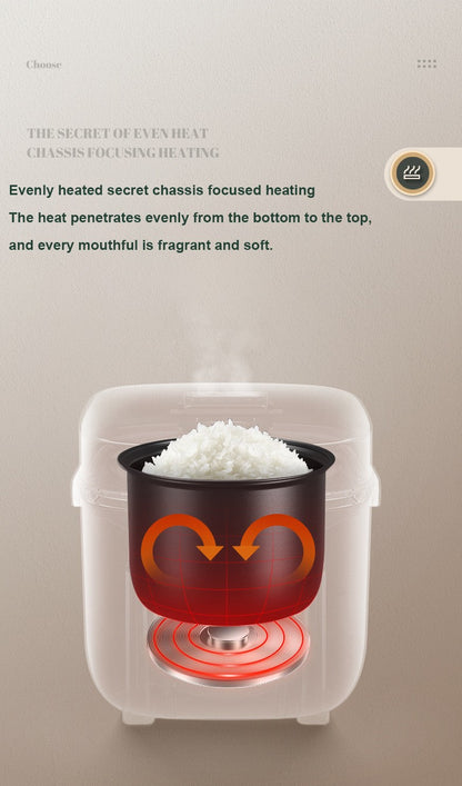Mini Panela Elétrica de Arroz Automática Doméstica para Cozinha 1-2 Pessoas, Aquecedor de Alimentos a Vapor 1.2L Panela de Arroz Pequena