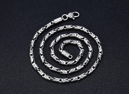 Nova Moda 100% Pura Joia de Prata S925 Retrô 6MM de Espessura Mantra de Seis Caracteres Colares Masculinos de Personalidade na Moda