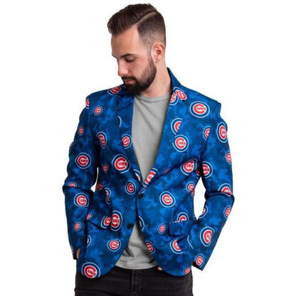 Jacket for Men Party Blue Animal Print Menswear Coats High Quality Man Suits and Blazers Fashion 2025 Fashionable Clothing New