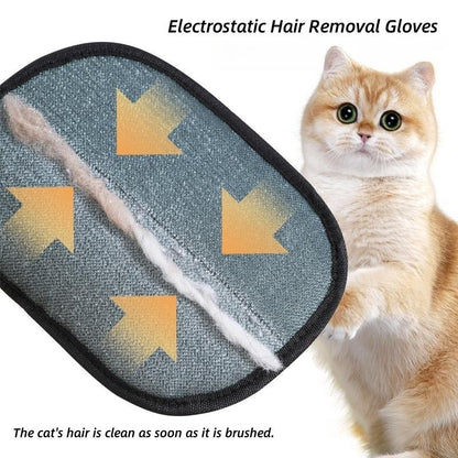 4Pcs Pet Static Hair Removal Gloves Reusable Washable Safe Remover Cat Hair Reusable Glove Carpet Removal Pet Fur Hair