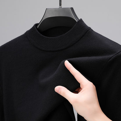 Half Turtleneck Knitwear Sweater New Autumn/Winter Mock Neck Sweatshirts Solid Color Pullovers Man Brand Casual Mens Clothing