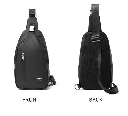 Septwolves Business Thin Printed Leather Crossbody Sling Bag Man Fashion Casual Travel Monogram Print Fabric iPad Shoulder Bag