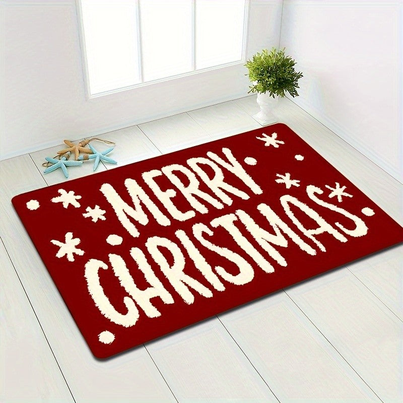 VIKAMA Merry Christmas Welcome Home Rug Suitable for Bedrooms, Hallways and Entrances Soft and Comfortable Doormat Home Decor