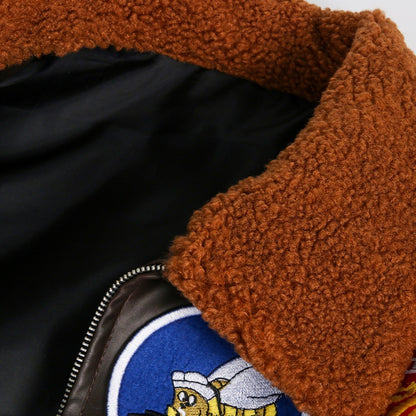 Aviator Pilot PU Leather Jacket Top Gun Men's Maverick Brown Winter Jacket Air Force Collar Coat Halloween Cosplay Outfits