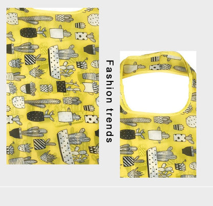 Reusable Shopping Bag Nylon Foldable Grocery Bag Creative Eco-Friendly Tote Bag Lightweight and Durable