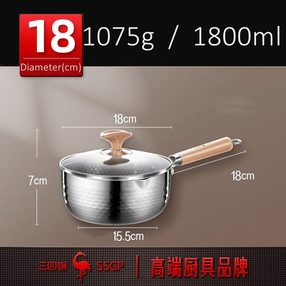 Certificação LFGB Aço Inoxidável 316L Cozinha Japonesa Panela Leve 99,9% Antibacteriana Panela Yukihira Panela de Leite