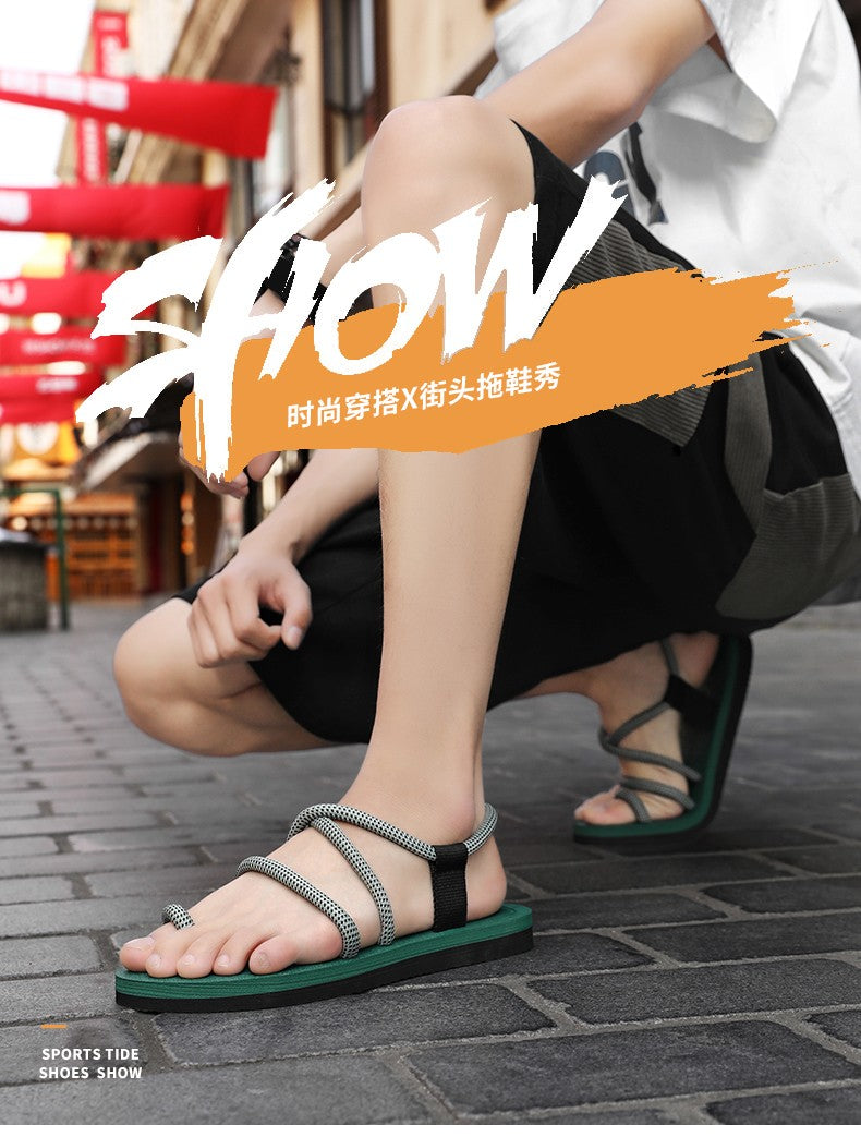 Summer Casual Durable Slippers,Men's Summer Slip-on Anti-slip Outdoor Casual Sandals,Flip-flops for The Beach with Open Toes