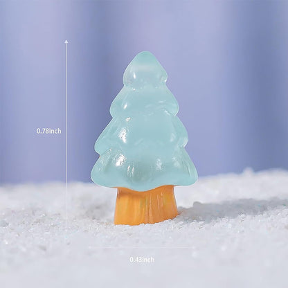 10/20pcs Mini Resin Christmas Tree Miniature, Glow In the Dark Fairy Garden Home Ornament, Micro Landscape DIY Craft Decoration
