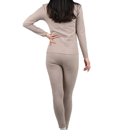 Women's Warm Underwear Set Seamless Thick Double Layer Warm Underwear Winter Long-Sleeved Long Pants 2 Pcs Pajama