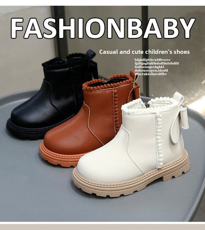 Autumn Winter Baby Kids Short Boots Super Warm Boys Girls Shoes Pu Leather Children Boots Fashion Toddler Boots Kids Snow Shoes