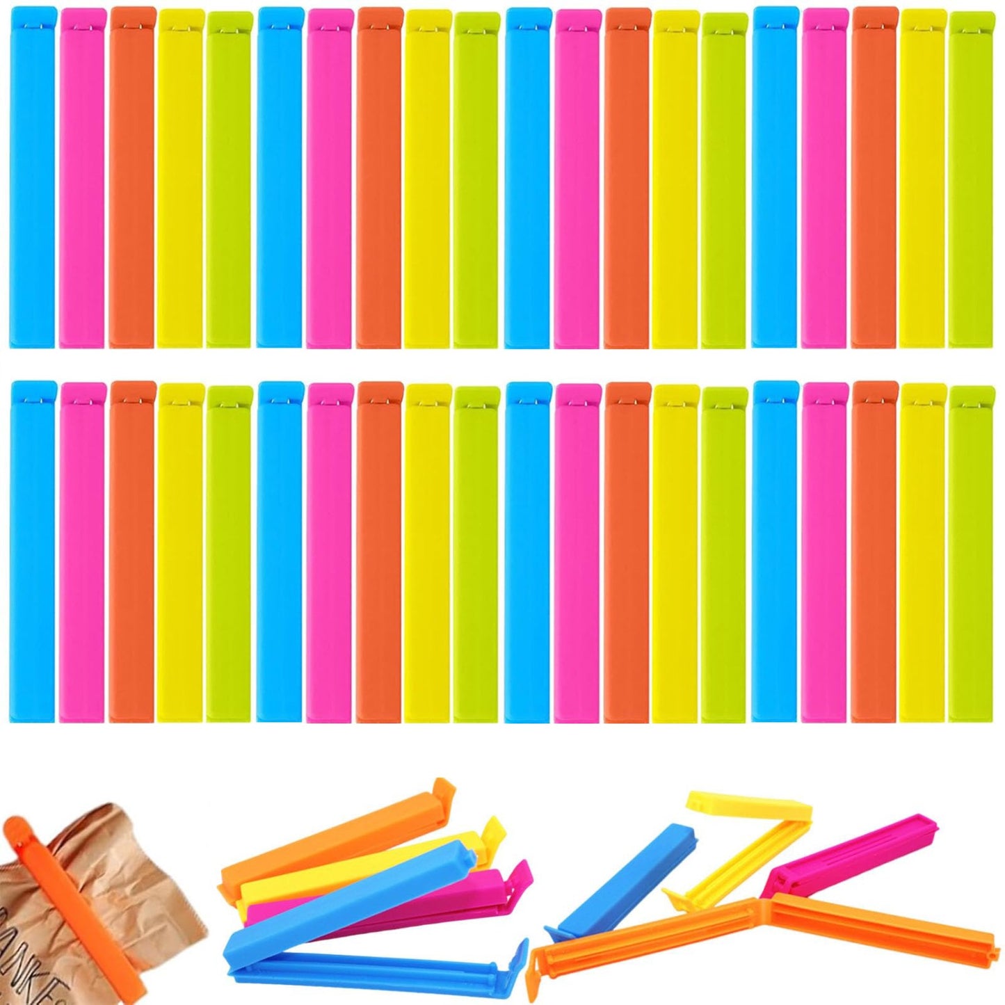 10-100pçs Clipes de Plástico para Saco de Comida Selador Braçadeira Ferramenta de Cozinha Selagem Portátil de Armazenamento Clipe de Vedação para Acessórios de Selagem de Saco