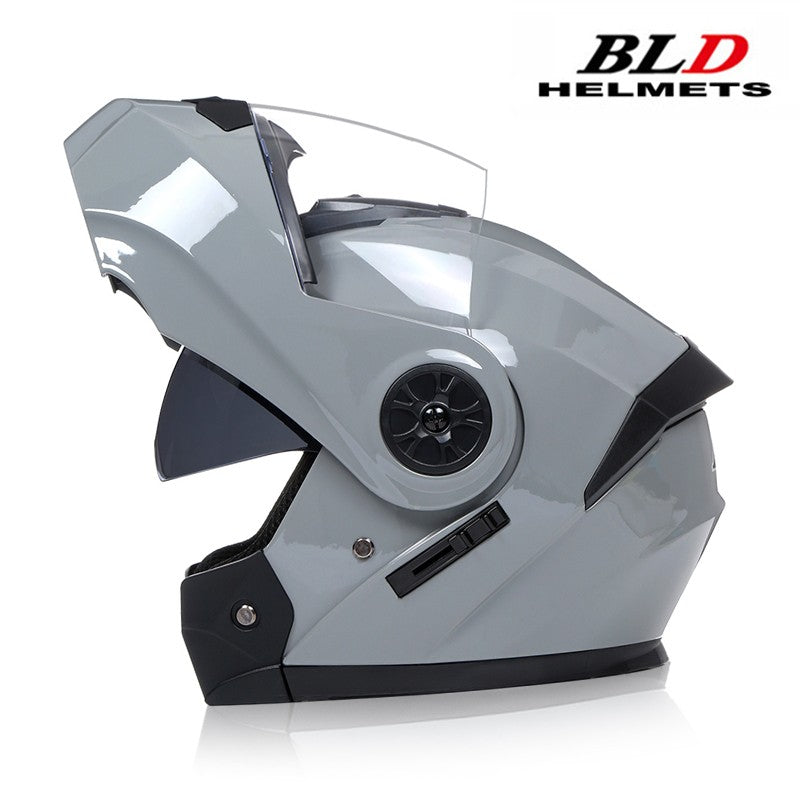 BLD Capacete Fechado Personalizado para Moto Masculino Feminino Capacete Moderno com Viseira Dupla Motocross Corrida Articulado Casco Moto