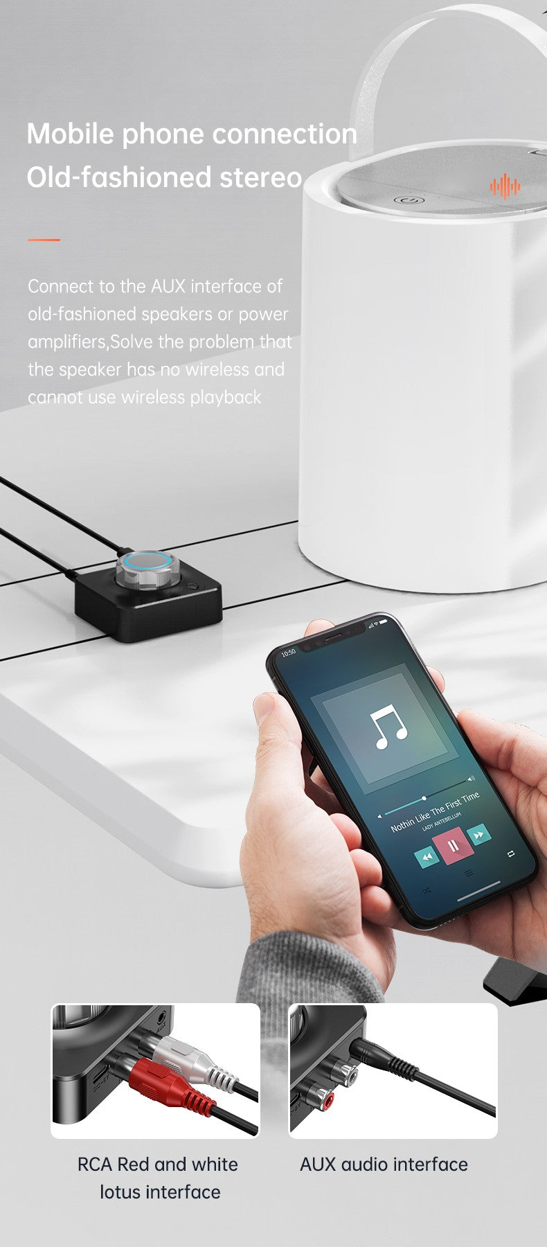 Receptor de Áudio Bluetooth 5.0 Adaptador Sem Fio de Música Estéreo 3D Cartão TF RCA 3.5mm Jack P2 para Carro Alto-Falante Amplificador Fone de Ouvido