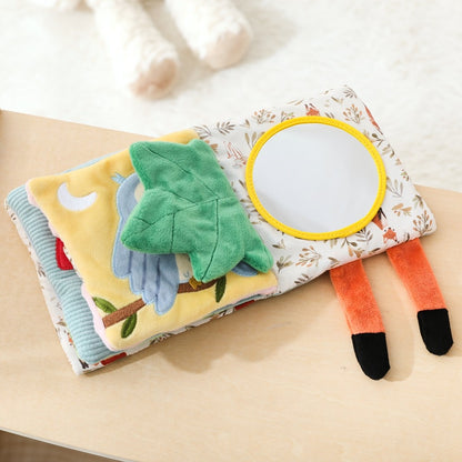 Baby Toys for 0 12 Months Cloth Book Early Educational Sensory Book Baby Soft Books Fluffy Cartoon Elephant Books With Mirror