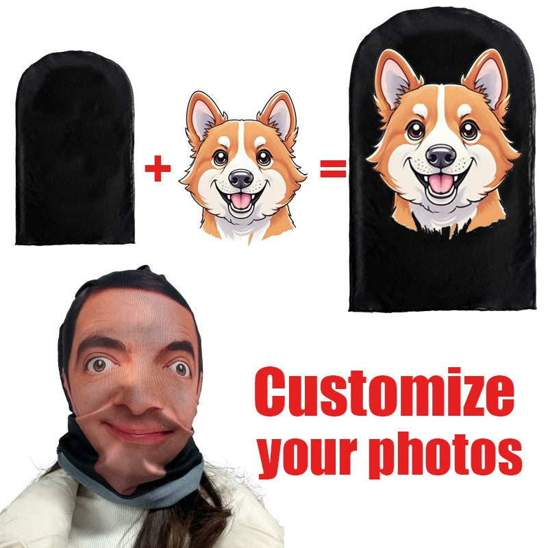 Halloween Decoration 3D Printed Realistic Face Mask Elastic Mesh Full Face Mask Men Women Cosplay Role Play Balaclava Headwear