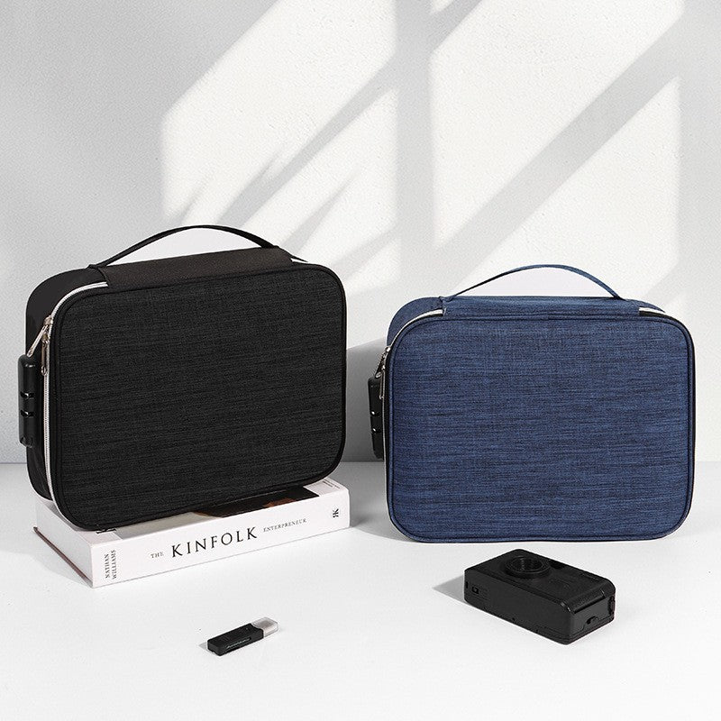 Locking Tech Organizer Bag - Anti-Theft Storage Case with Password Protection for iPad, Laptop Cables & USB Drives