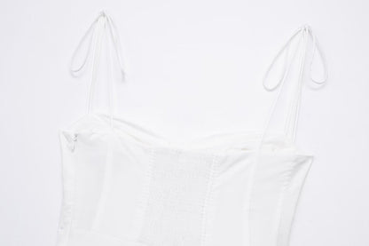 TFMLN New Elegant Women's Tierred Long Dress Summer Classic Fashion Solid Side Zipper Dresses High-Waist A-line Party Soft Dress