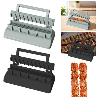 Manual Kabob Mould Plastic Barbecue Meat Skewer Machine Portable Reusable BBQ Skewer Maker BBQ Companion for Home Chefs