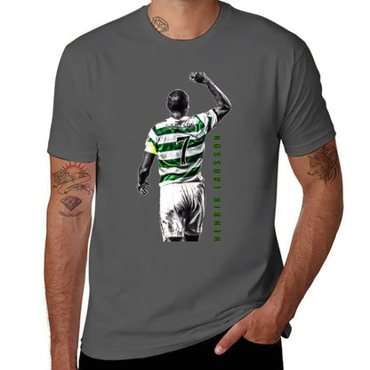2024 FASHION Henrik Larsson Celtic Football Club Legend Artwork T-Shirt Boys Animal Print for A Boy Plain Sweat Shirts Men