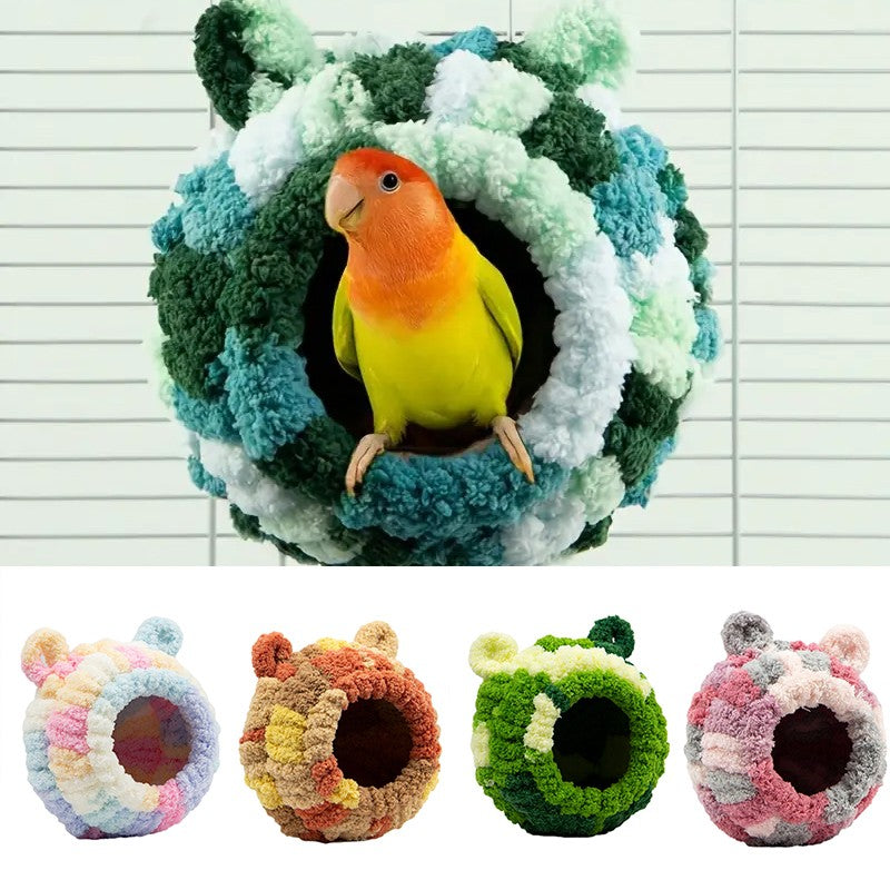 Casa de Inverno Quente para Pássaros, Rede Suspensa, Acessórios de Gaiola, Esconderijo de Pelúcia para Papagaio, Beija-flor, Decoração de Gaiolas de Pássaros