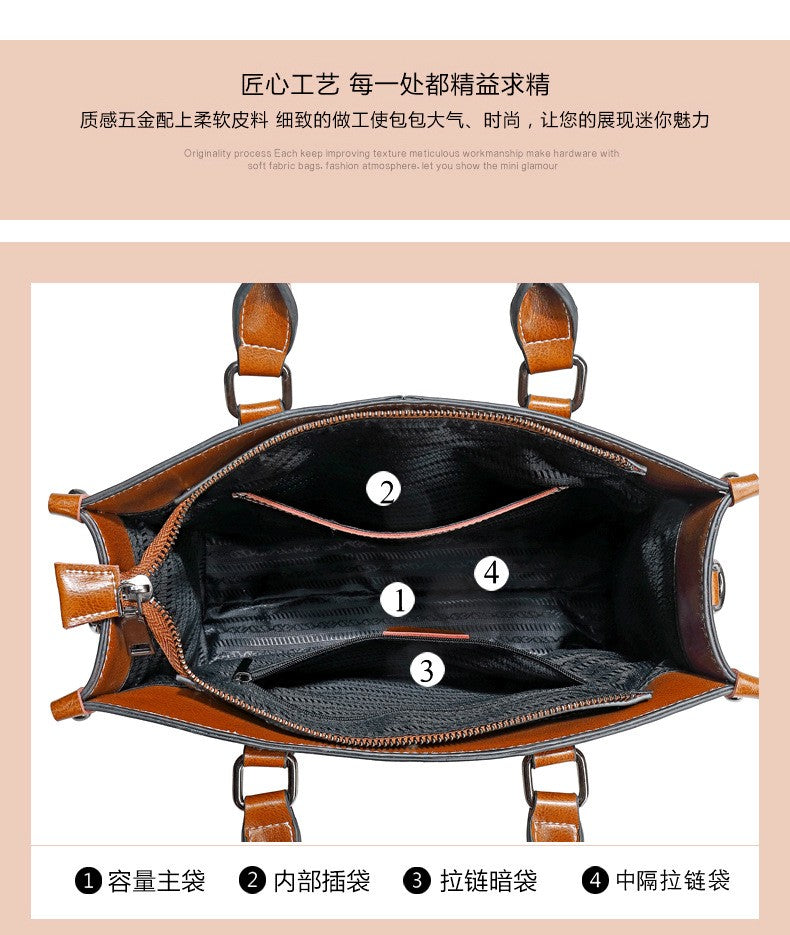 Women Handbag Cross body Shoulder Tote Bag Genuine Leather Shopping Fashion Office Female Real Cowhide Messenger Top Handle Bags