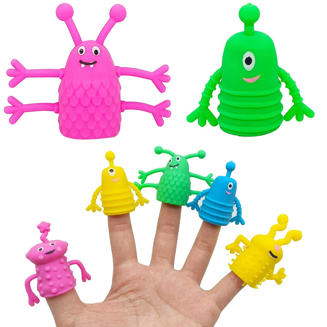 5/10/20Pcs Animal Finger Puppet Finger Monster Finger Cover Stress Relief Sensory Toys Kids Birthday Party Favors Pinata Filler