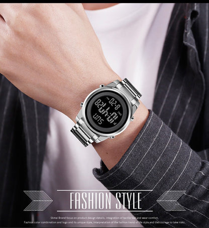 SKMEI Luxury Waterproof Watch for Men Stainless Steel Electronic Sports Digital Mens Wristwatches Man Clock Reloj Masculino 1611