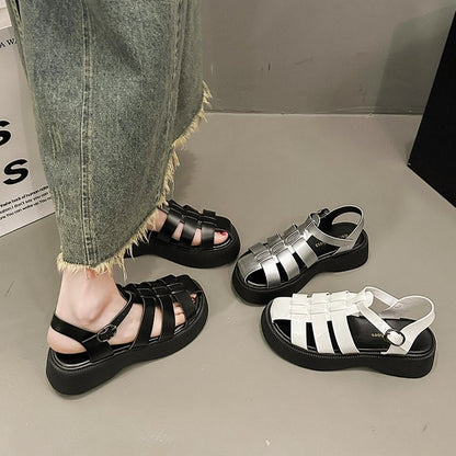 Summer Women's Sandals British Style Platform Women Casual Shoes Fashion Brand Beach Shoes 2024 High Quality Women Roman Sandals