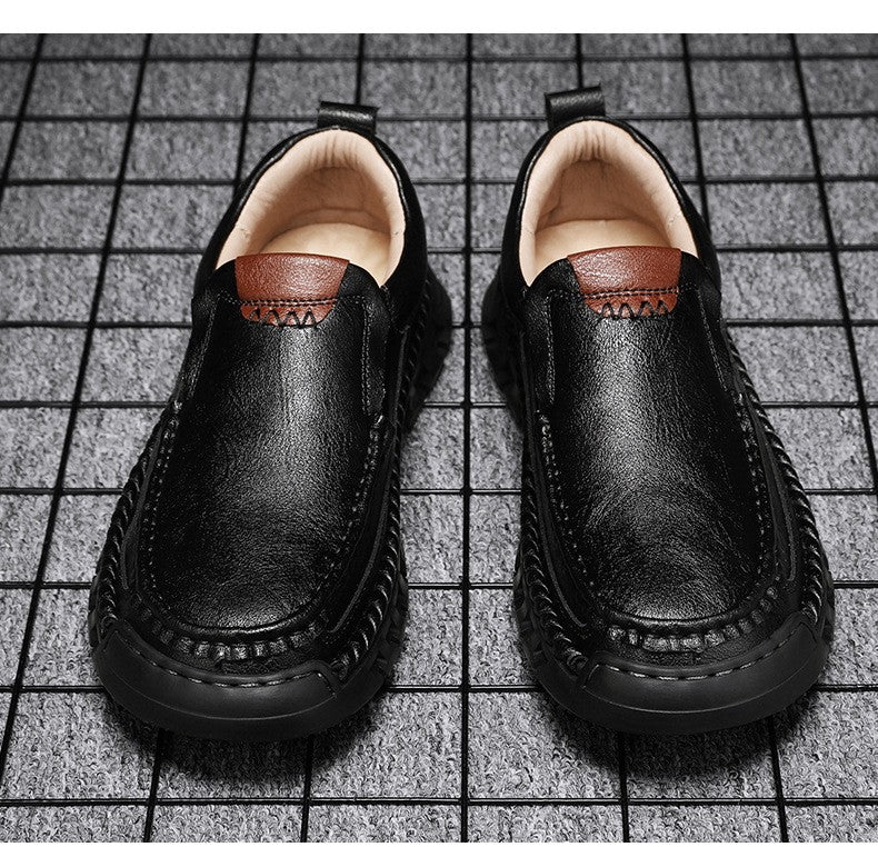 Men Handmade Genuine Leather Loafers Casual Comfortable High Quality Retro Business Shoes Spring and Autumn Men's Dress Shoes