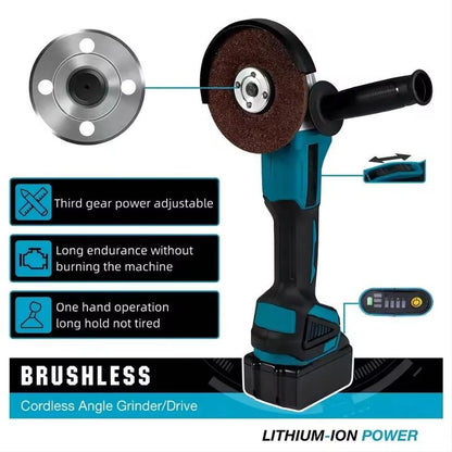 Esmerilhadeira Angular Sem Fio Makita DGA404 125mm com Motor Brushless, a Bateria de Íons de Lítio, para Cortar, Polir e Lixar, para Bateria Makita 18V