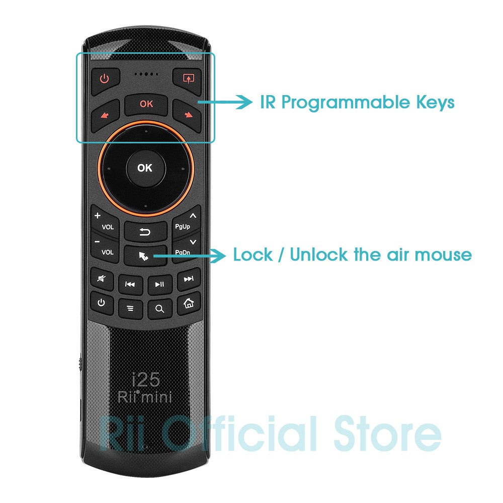 Rii i25 2.4G Mini Wirless Air Mouse Keyboard With IR Remote Control PC Teclado For Tablet Smart Android TV Box