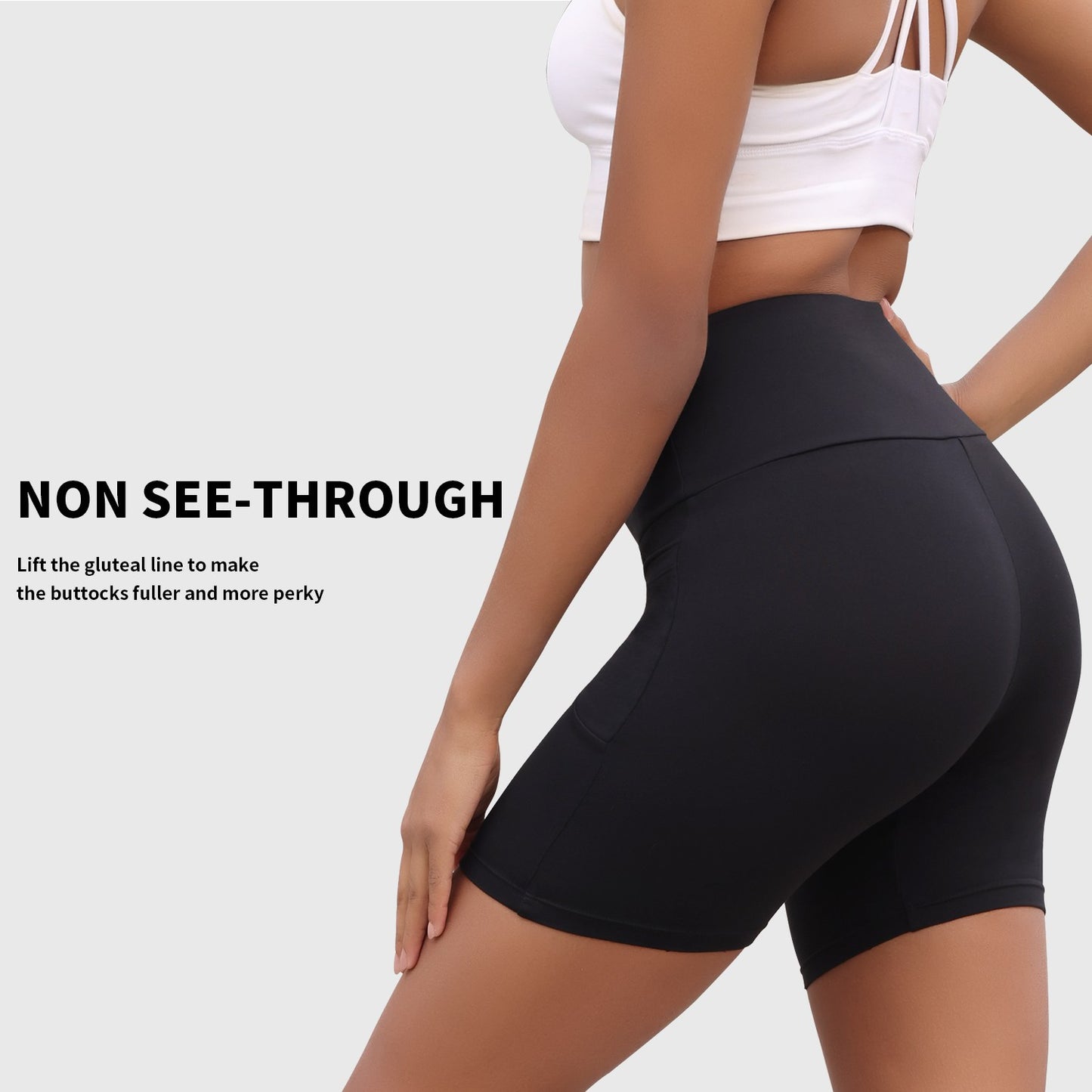 High Waisted Biker Shorts For Women With Pockets Super Soft No See Through Workout Running Yoga Athletic Push Up Gym
