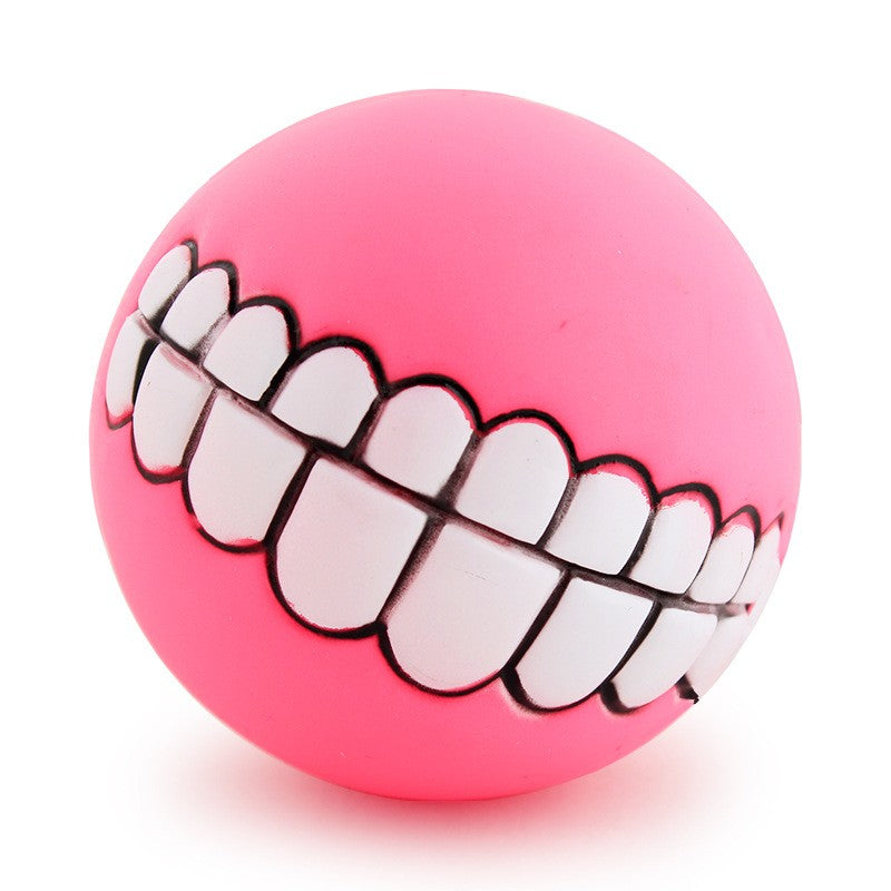 Bola para cães com dentes, brinquedo engraçado para truques, brinquedo de silicone para cães, brinquedo de mastigar com guincho, brinquedos sonoros para cães, brinquedos para cachorros, brinquedo interativo para gatos