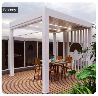 Outdoor Garden Gazebo Sun Room Waterproof Aluminum Pavillion 4x3 3x6 Electric Metal Louvred Pergola Bioclimatica roof Customized